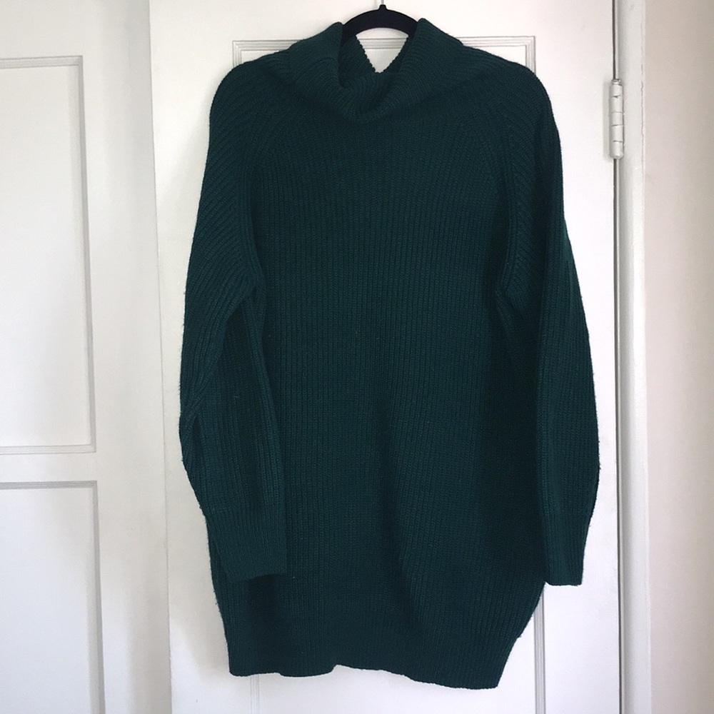WOMEN TURTLE COWL NECK OVERSIZED KNITWEAR CHUNKY LONG SLEEVE SWEATER DRESS